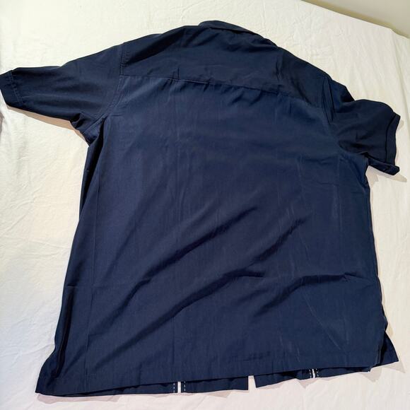 Cubavera 2XLT Dress Blues Mens Short Sleeve Button Shirt NWT Vacation Linen Look - Picture 2 of 3